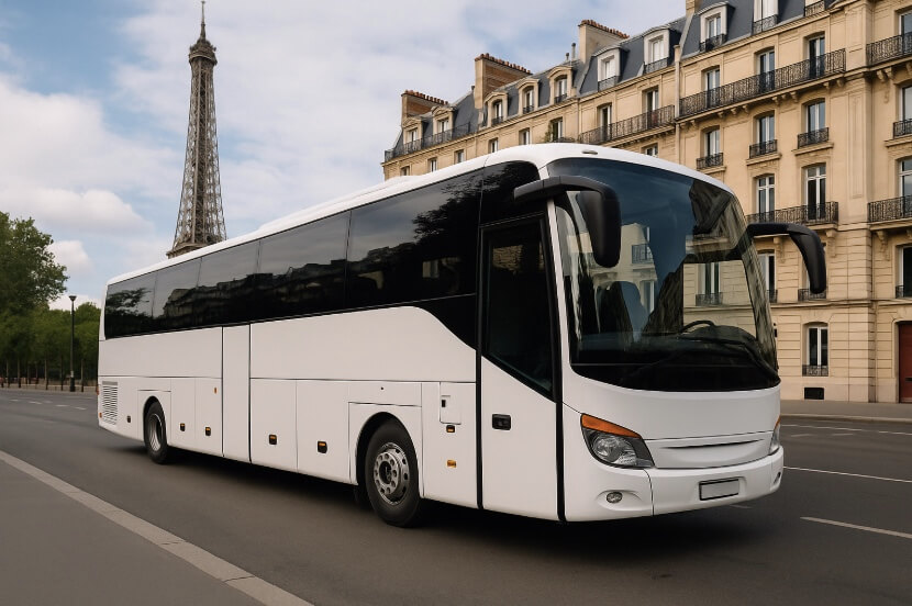 Bus loué avec Centrale Autocar roulant dans Paris