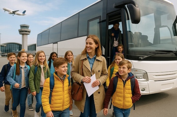 Location bus scolaire pour un transfert aéroport