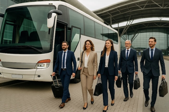Bus Transfert aéroport pour un groupe d'entreprise
