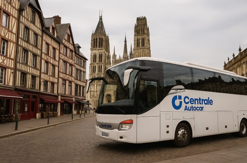 Bus loué à Rouen avec Centrale Autocar, cathédrale Notre-Dame