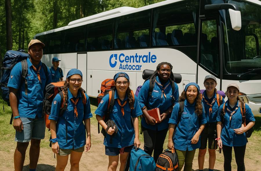 Bus loué pour un camp scouts