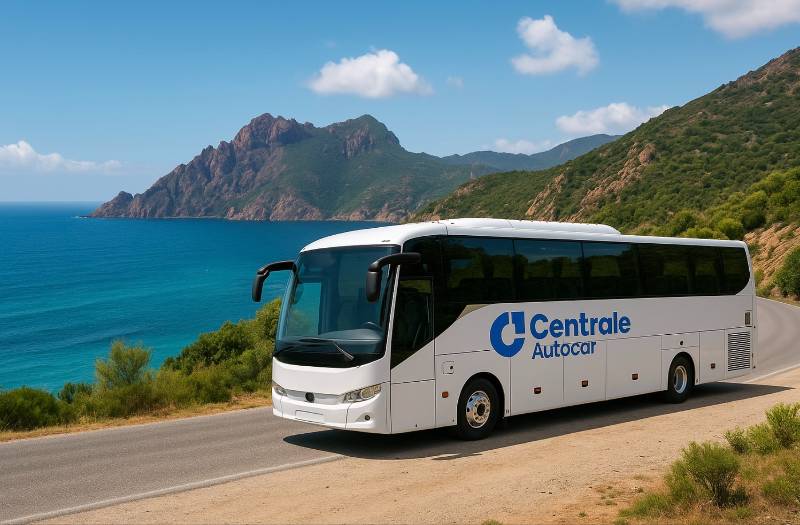 Bus loué en Corse, parcours littoral