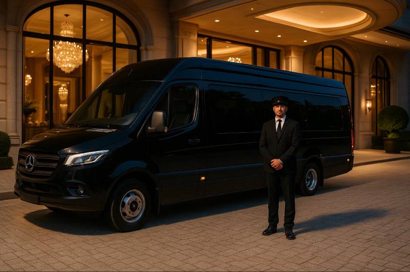 Minibus loué pour navette gala, avec chauffeur