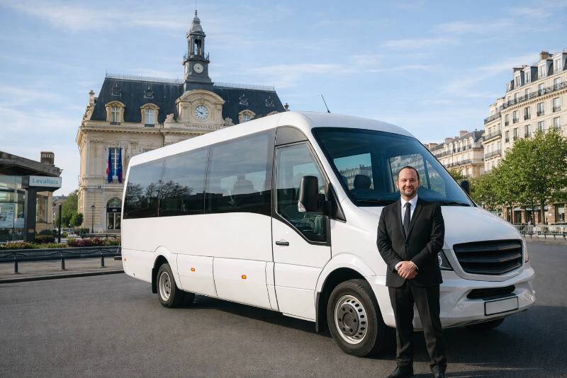 Minibus avec chauffeur loué à Levallois-Perret 92