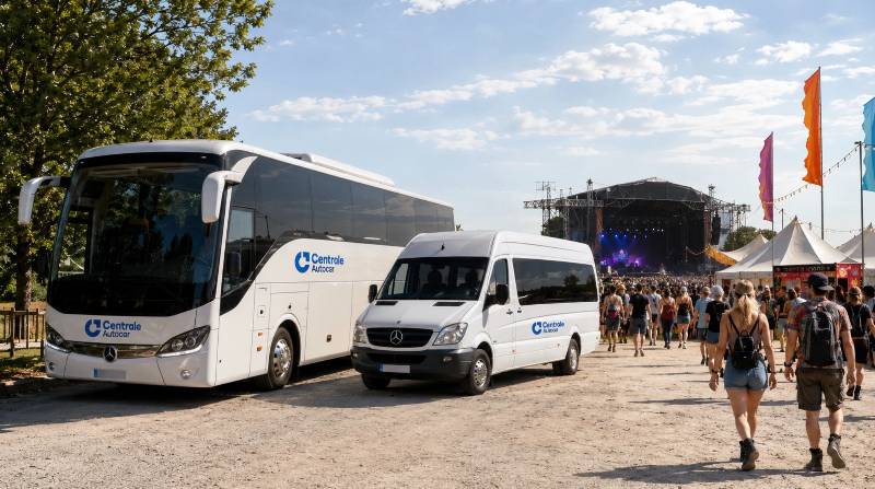Location Bus et Minibus pour Festivals, avec Centrale Autocar